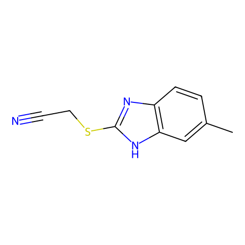 [(5-methyl-1H-benzimidazol-2-yl)sulfanyl]acetonitrile structure