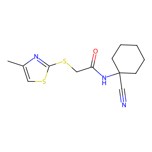 N-(1-cyanocyclohexyl)-2-[(4-methyl-1,3-thiazol-2-yl)sulfanyl]acetamide structure