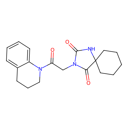 3-[2-(3,4-dihydroquinolin-1(2H)-yl)-2-oxoethyl]-1,3-diazaspiro[4.5]decane-2,4-dione structure