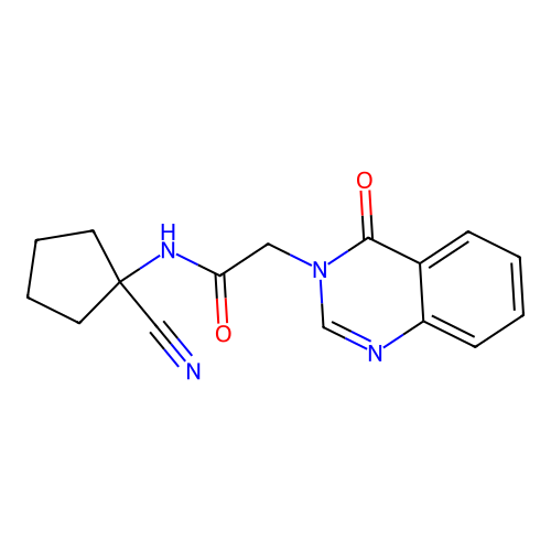 N-(1-cyanocyclopentyl)-2-(4-oxo-3,4-dihydroquinazolin-3-yl)acetamide structure