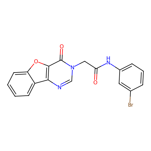 N-(3-bromophenyl)-2-(4-oxo-[1]benzofuro[3,2-d]pyrimidin-3-yl)acetamide structure
