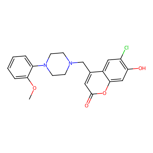 6-Chloro-7-hydroxy-4-[[4-(2-methoxyphenyl)piperazin-1-yl]methyl]chromen-2-one structure