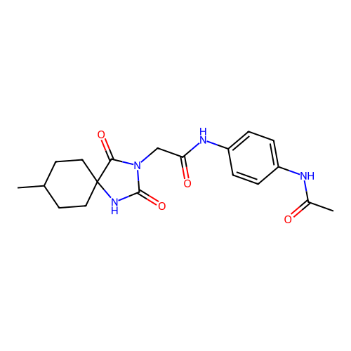N-(4-ACETAMIDOPHENYL)-2-{8-METHYL-2,4-DIOXO-1,3-DIAZASPIRO[4.5]DECAN-3-YL}ACETAMIDE structure