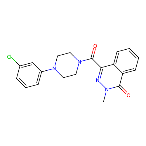 4-{[4-(3-chlorophenyl)piperazino]carbonyl}-2-methyl-1(2H)-phthalazinone structure