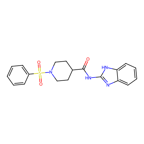 1-(benzenesulfonyl)-N-(1H-benzimidazol-2-yl)piperidine-4-carboxamide structure