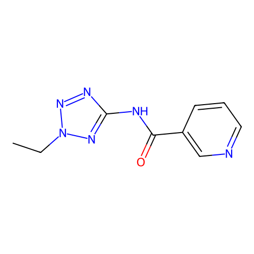 N-(2-ethyl-2H-tetrazol-5-yl)nicotinamide structure