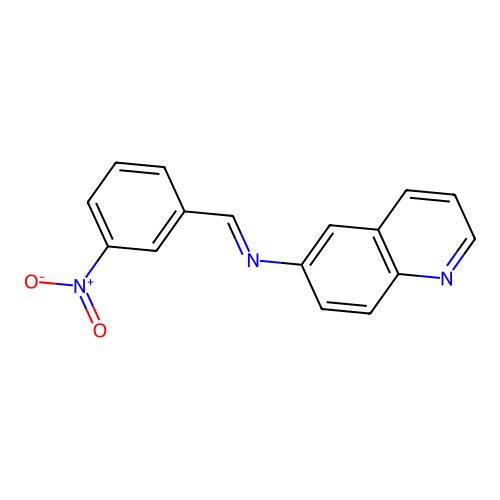 N-[(3-硝基苯基)亚甲基]喹啉-6-胺 structure