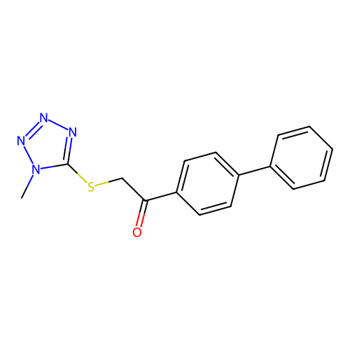 2-(1-Methyltetrazol-5-yl)sulfanyl-1-(4-phenylphenyl)ethanone structure