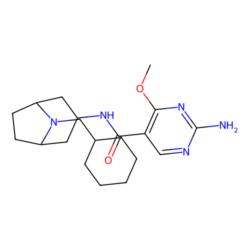 2-Amino-N-(8-(cyclohexylmethyl)-3-beta-nortropanyl)-4-methoxy-5-pyrimidinecarboxamide structure