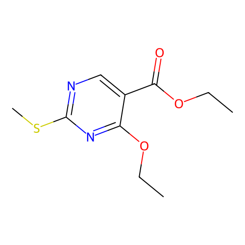 Ethyl 4-ethoxy-2-(methylthio)pyrimidine-5-carboxylate structure