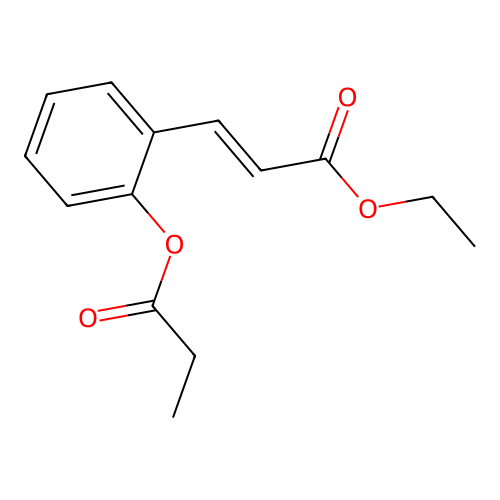 Ethyl 3-[2-(propanoyloxy)phenyl]prop-2-enoate structure