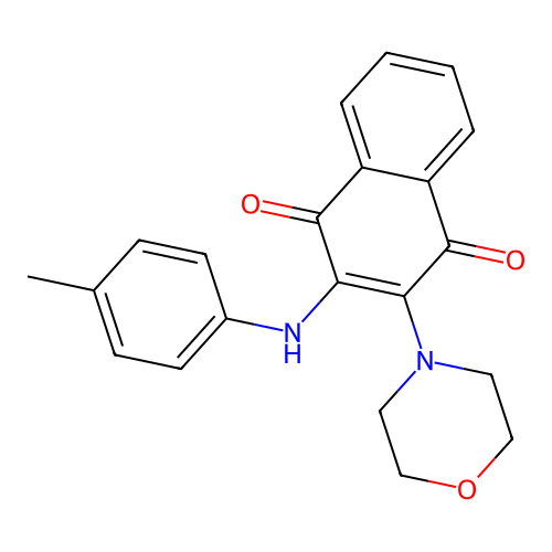 2-Morpholino-3-(p-tolylamino)naphthalene-1,4-dione structure