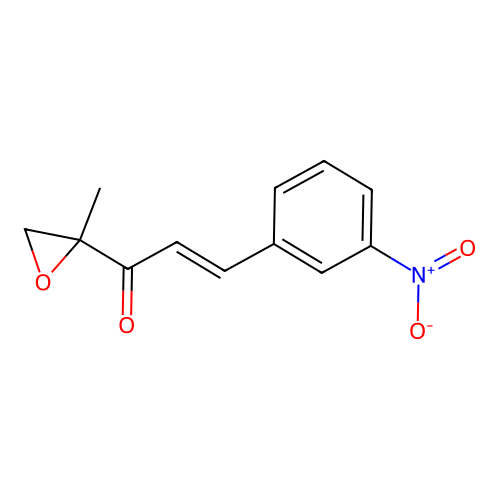 (E)-1-(2-methyloxiran-2-yl)-3-(3-nitrophenyl)prop-2-en-1-one structure