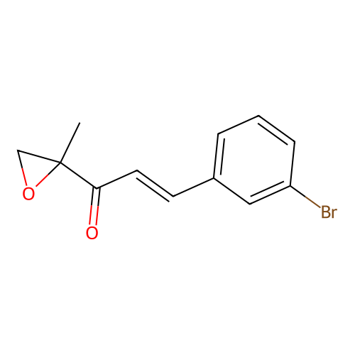 (E)-3-(3-bromophenyl)-1-(2-methyloxiran-2-yl)prop-2-en-1-one structure