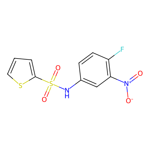 N-(4-fluoro-3-nitrophenyl)thiophene-2-sulfonamide structure