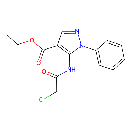 ethyl 5-[(chloroacetyl)amino]-1-phenyl-1H-pyrazole-4-carboxylate structure
