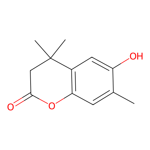 6-Hydroxy-4,4,7-trimethyl-3,4-dihydrocoumarin structure