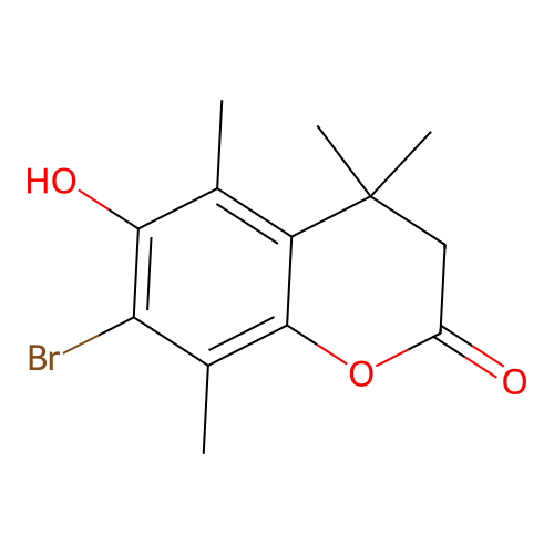 Coumarin-6-ol, 7-bromo-3,4-dihydro-4,4,5,8-tetramethyl- structure
