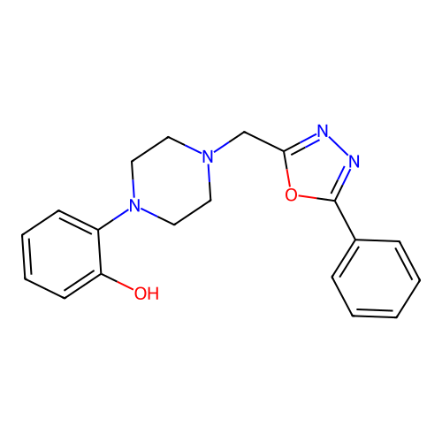 2-{4-[(5-Phenyl-1,3,4-oxadiazol-2-yl)methyl]piperazin-1-yl}phenol structure