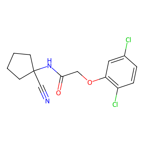 N-(1-cyanocyclopentyl)-2-(2,5-dichlorophenoxy)acetamide structure