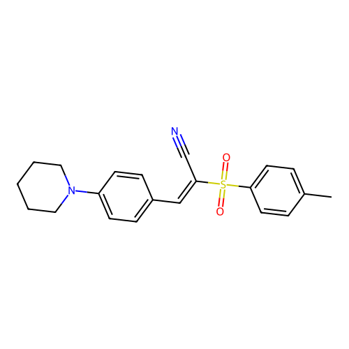 2-((4-Methylphenyl)sulfonyl)-3-(4-piperidylphenyl)prop-2-enenitrile structure