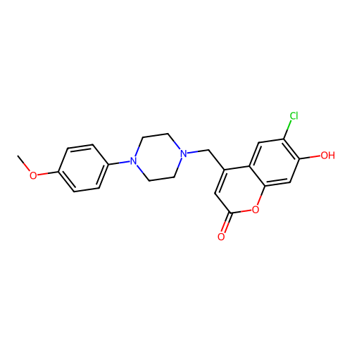 6-Chloro-7-hydroxy-4-[[4-(4-methoxyphenyl)piperazin-1-yl]methyl]chromen-2-one structure
