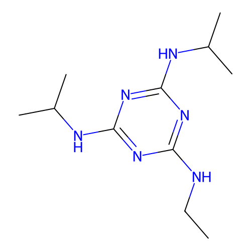 N-Ethyl-N',N''-bis(isopropyl)-1,3,5-triazine-2,4,6-triamine structure