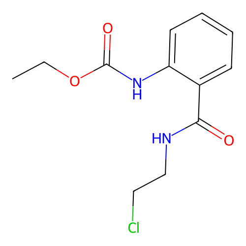 Ethyl (2-((2-chloroethyl)aminocarbonyl)phenyl)carbamate structure