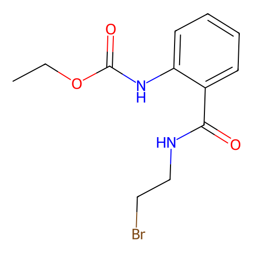 Ethyl (2-((2-bromoethyl)aminocarbonyl)phenyl)carbamate structure