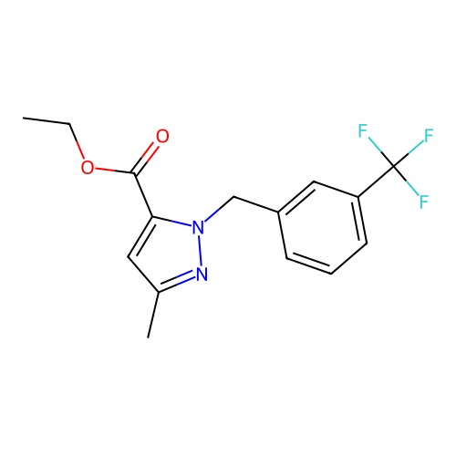 ethyl 3-methyl-1-[3-(trifluoromethyl)benzyl]-1H-pyrazole-5-carboxylate structure