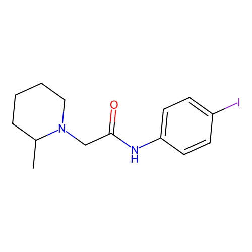 N-(4-iodophenyl)-2-(2-methylpiperidin-1-yl)acetamide structure