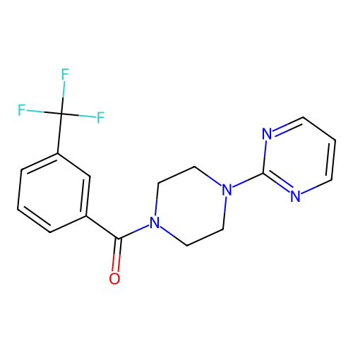 4-Pyrimidin-2-ylpiperazinyl 3-(trifluoromethyl)phenyl ketone structure