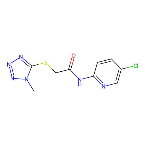 N-(5-chloropyridin-2-yl)-2-(1-methyltetrazol-5-yl)sulfanylacetamide structure