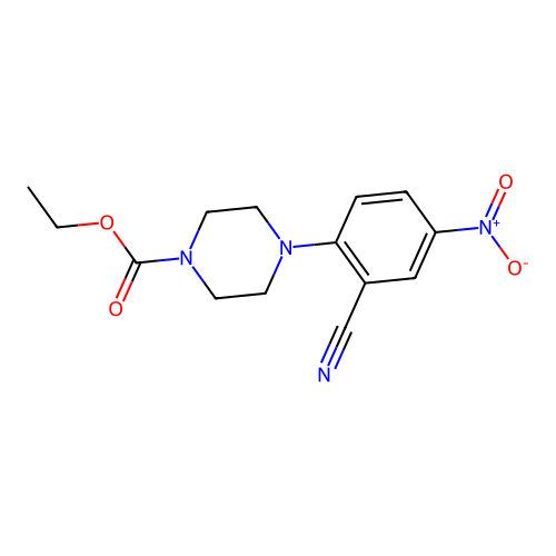 Ethyl 4-(2-cyano-4-nitrophenyl)piperazine-1-carboxylate structure