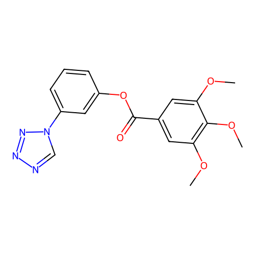 3-(1H-tetrazol-1-yl)phenyl 3,4,5-trimethoxybenzoate structure