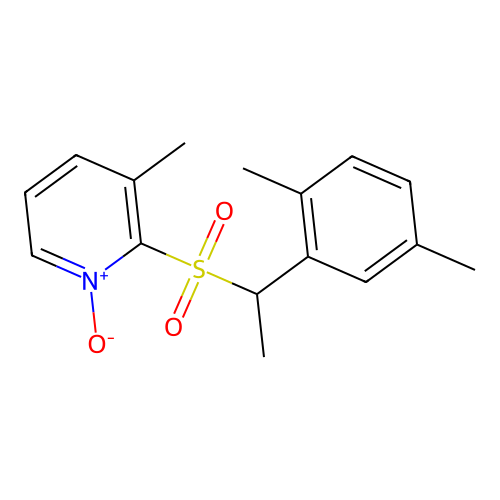 Pyridine, 2-[[1-(2,5-dimethylphenyl)ethyl]sulfonyl]-3-methyl-, 1-oxide structure