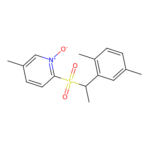 Pyridine, 2-[[1-(2,5-dimethylphenyl)ethyl]sulfonyl]-5-methyl-, 1-oxide structure