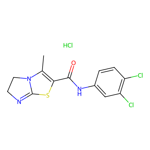 Imidazo(2,1-b)thiazole-2-carboxamide, 5,6-dihydro-N-(3,4-dichlorophenyl)-3-methyl-, monohydrochloride structure