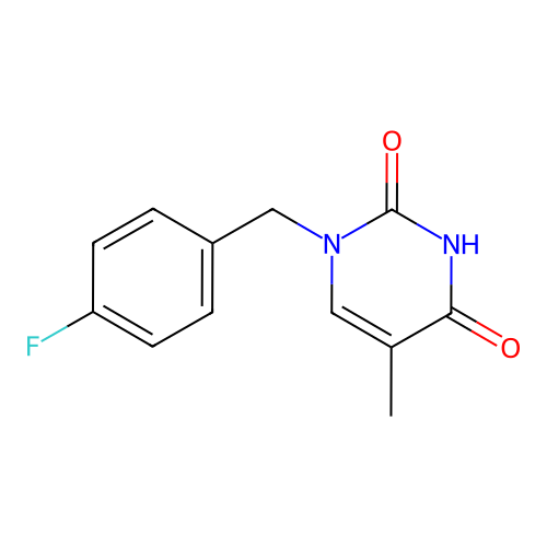 5-Methyl-1-(4-fluoro-benzyl)-1H-pyrimidine-2,4-dione structure