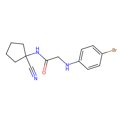 2-[(4-bromophenyl)amino]-N-(1-cyanocyclopentyl)acetamide structure