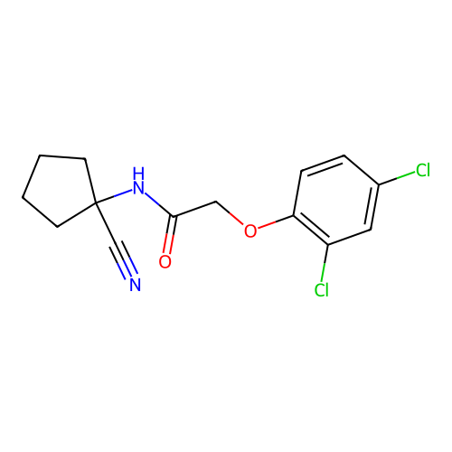 N-(1-cyanocyclopentyl)-2-(2,4-dichlorophenoxy)acetamide structure