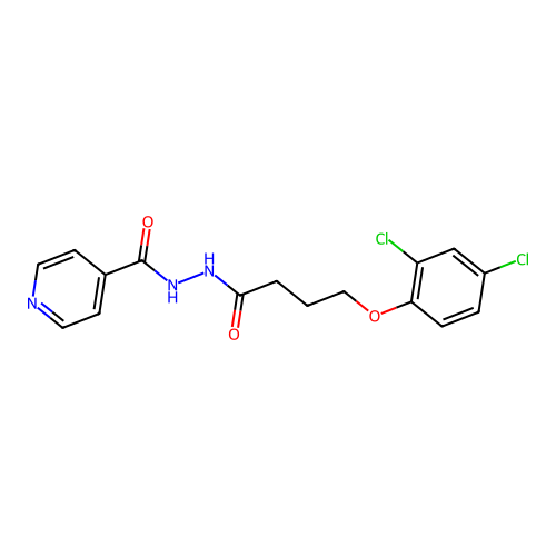 N'-[4-(2,4-dichlorophenoxy)butanoyl]pyridine-4-carbohydrazide structure