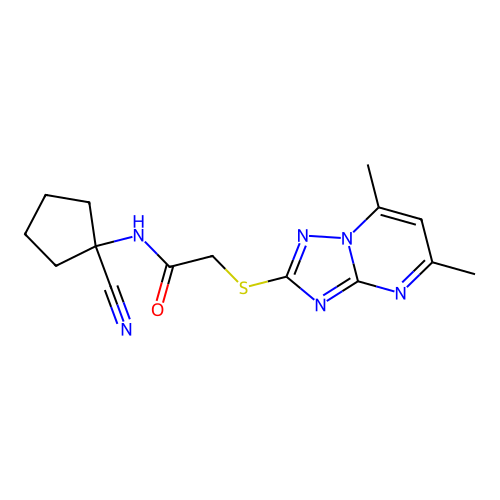 N-(1-cyanocyclopentyl)-2-({5,7-dimethyl-[1,2,4]triazolo[1,5-a]pyrimidin-2-yl}sulfanyl)acetamide structure