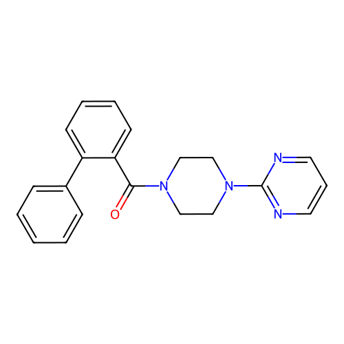 2-(4-{[1,1'-Biphenyl]-2-carbonyl}piperazin-1-yl)pyrimidine structure