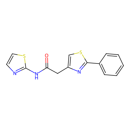 2-(2-phenyl-1,3-thiazol-4-yl)-N-(1,3-thiazol-2-yl)acetamide structure