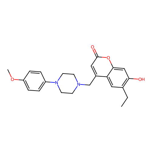6-Ethyl-7-hydroxy-4-[[4-(4-methoxyphenyl)piperazin-1-yl]methyl]chromen-2-one structure