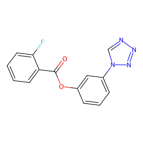 3-(1H-tetrazol-1-yl)phenyl 2-fluorobenzoate structure