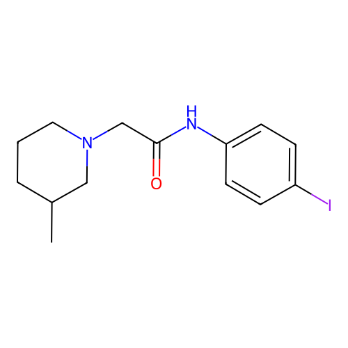 N-(4-iodophenyl)-2-(3-methylpiperidin-1-yl)acetamide structure