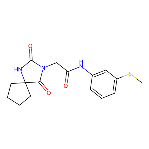 2-(2,4-dioxo-1,3-diazaspiro[4.4]non-3-yl)-N-[3-(methylsulfanyl)phenyl]acetamide structure