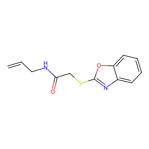 n-Allyl-2-(benzo[d]oxazol-2-ylthio)acetamide structure